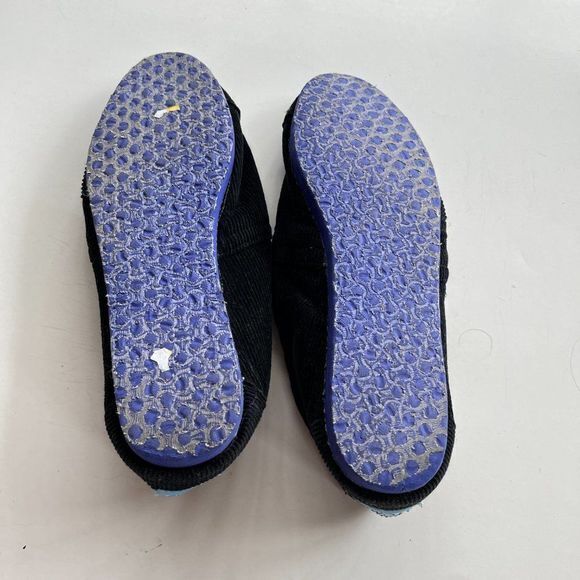 TOMS Ribbed Black Canvas Alpargata Shoes Flats Slip On Womens Size 7 - Picture 5 of 5
